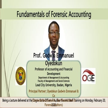 Lagos State Auditor General's office Fundamentals of Forensic Accounting - Pr...