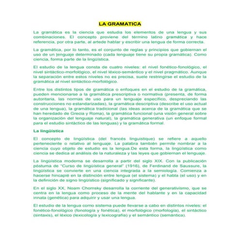La gramatica