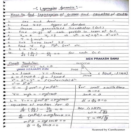 Lagrangian Dynamics Classical Mechanics Pdf