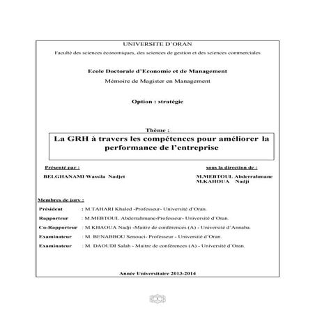 La GRH à travers les compétences pour améliorer la performance de l’entreprise