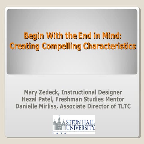 Creating Compelling Characteristics