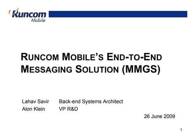 Lahav Savir - Massively Scaleable Mobile Gateways