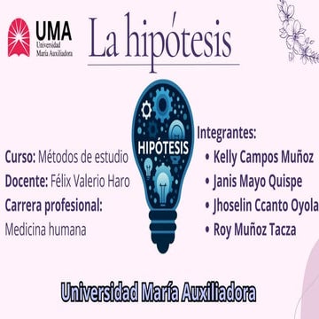 La hipotesis | Universidad María Auxiliadora