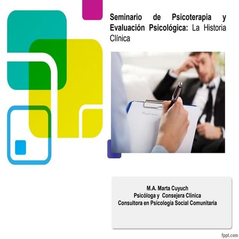 Elementos de una historía clínica en psicología 