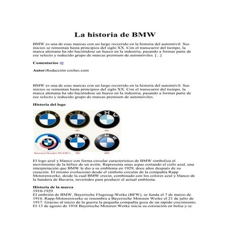 La historia de bmw | DOCX