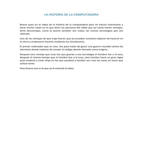La historia de la computadora