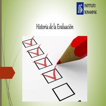 La Historia de la Evaluación 