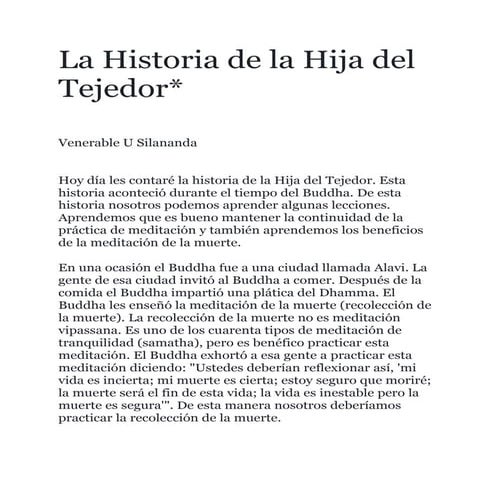 La historia de la hija del tejedor