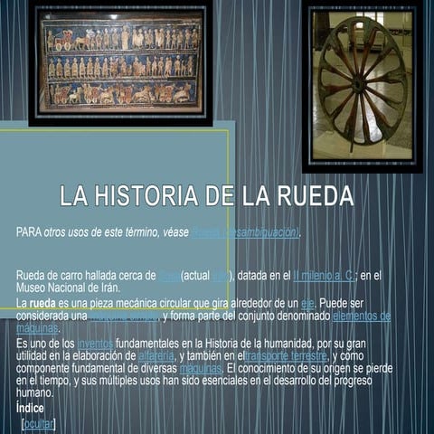 La rueda es una pieza mecánica circular que gira alrededor de un eje | DOCX