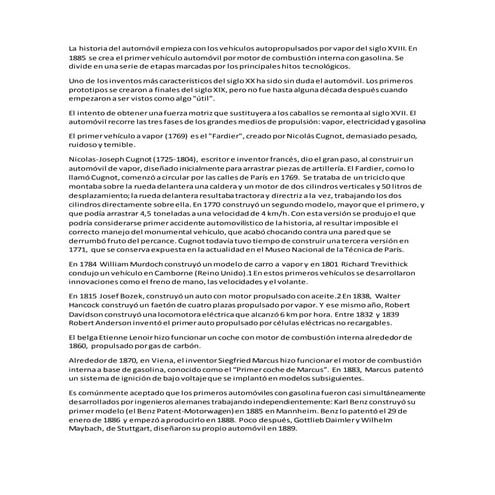 La historia del automóvil 