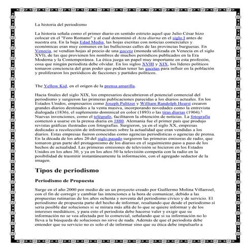 La historia del periodismo