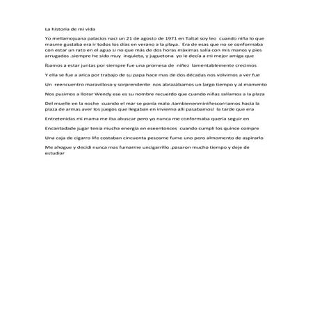 La historia de mi vida