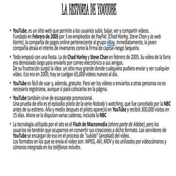 Historia de youtube | DOCX