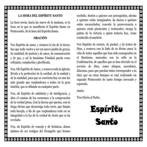 La hora del espíritu santo