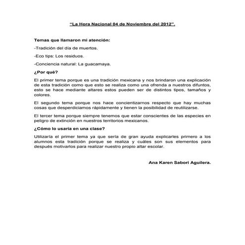 La hora nacional 04 de noviembre del 2012