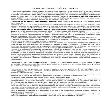 La identidad personal