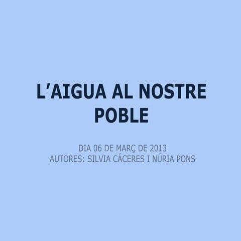 L’aigua a Santa Eugènia