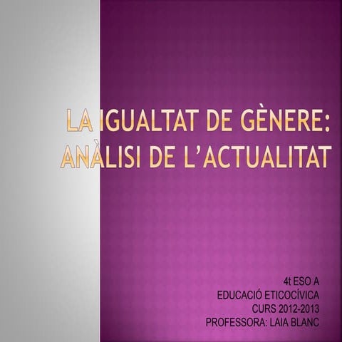 La igualtat de gènere