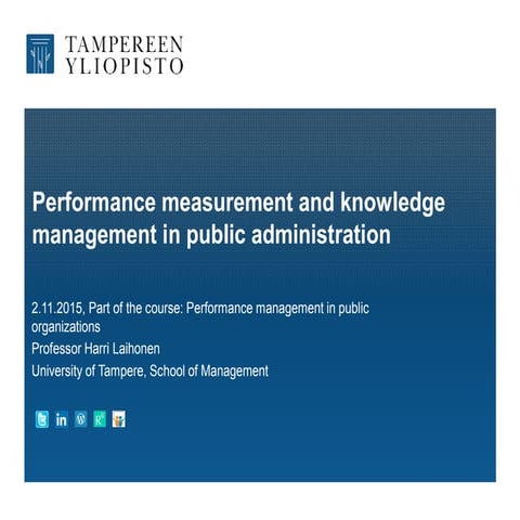 Performance measurement and knowledge management in public administration