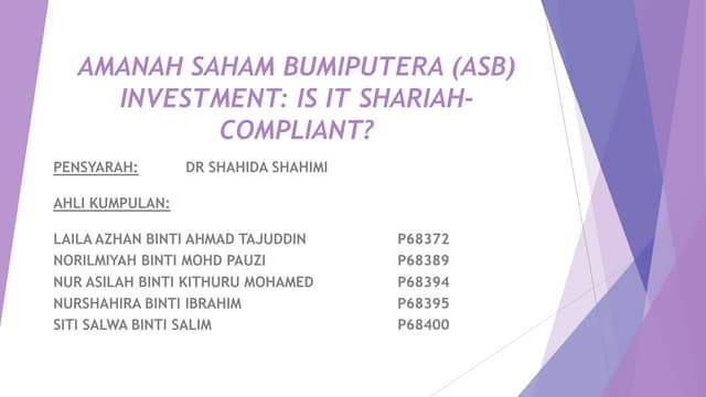Amanah Saham Bumiputera (ASB)