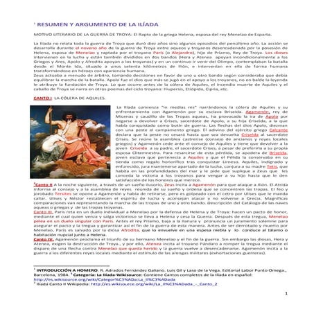 La ilíada resumen y argumento