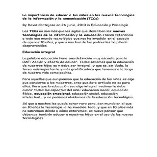 La importancia de educar a los niño...