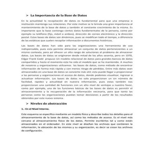 La importancia de la base de datos