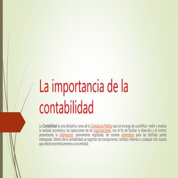 La importancia de la contabilidad | PPTX