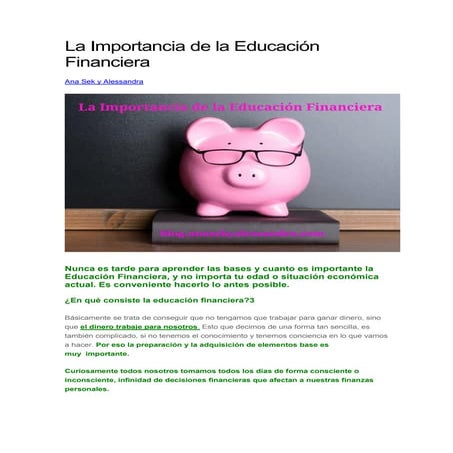 La importancia de la educación financiera