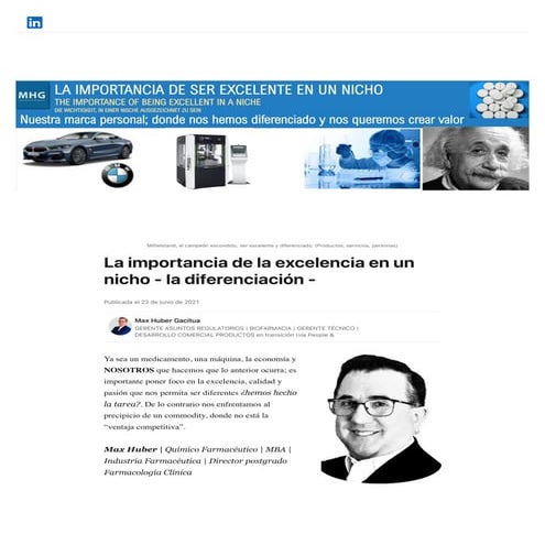 Max Huber Gacitua | Químico Farmacéutico | MBA