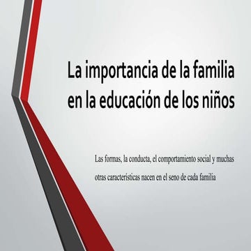 La importancia de la familia en la educación