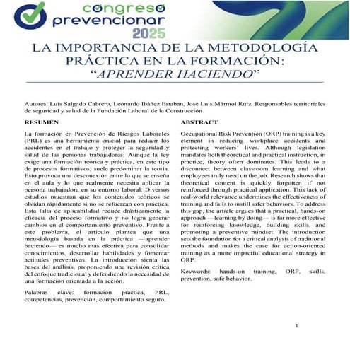 La importancia de la metodología práctica en la formación preventiva: aprende...