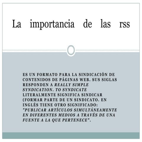 La Importancia De Las Rss
