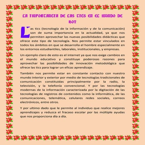 La importancia de las tics en el mundo de hoy