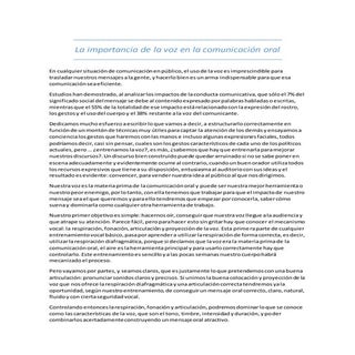 La importancia de la voz en la comu...