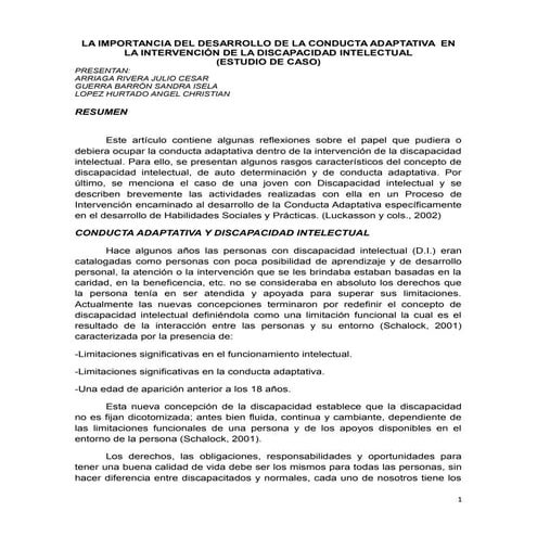 La importancia del desarrollo de la conducta adaptativa  