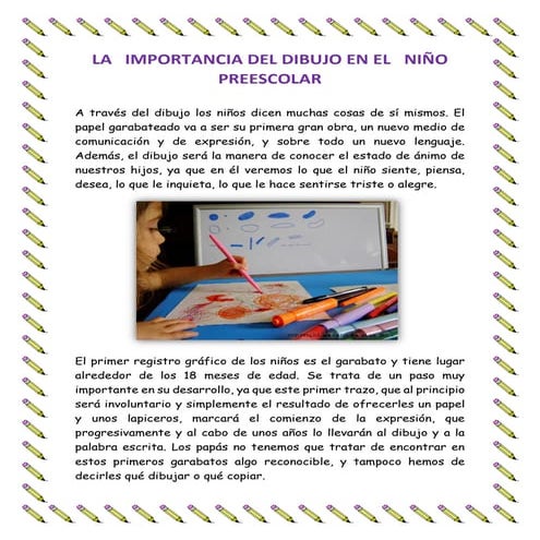 La  importancia del dibujo en el  niño preescolar