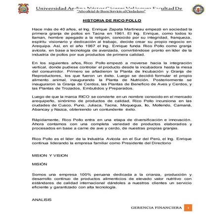 La industria avícola empresa “rico pollo” s.a.c.