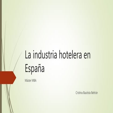 La industria hotelera en españa