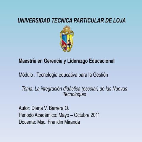 La integracion didactica de las nuevas tecnologias