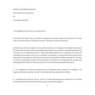 La inteligencia emocional y sus com...