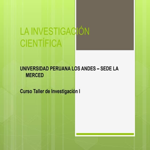 La investigación cientifica