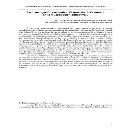 La investigación cualitativa: El Análisis de Contenido en la investigación ed...