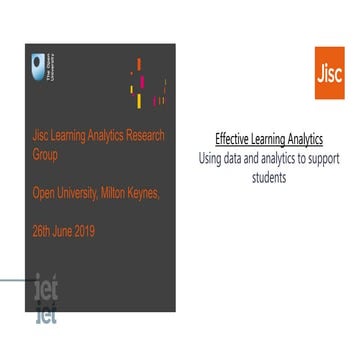 Overview of Effective Learning Analytics Using data and analytics to support ...
