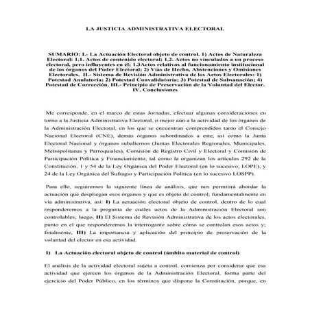 La justicia administrativa electoral