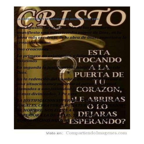 La justiicacion  y la santidad del hombre