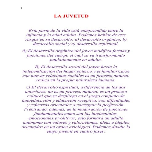 Etapas de la juventud | PPTX