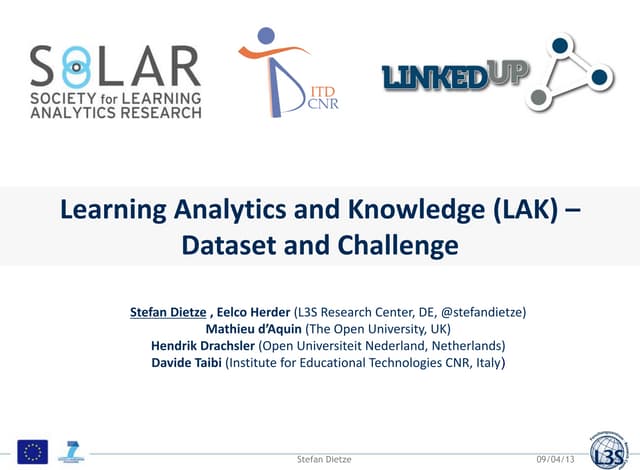 LAK Dataset and Challenge (April 2013)