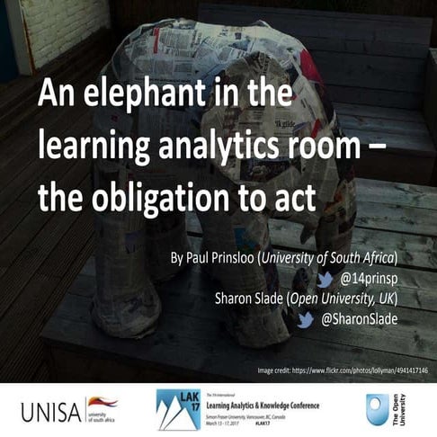 An elephant in the learning analytics room –  the obligation to act