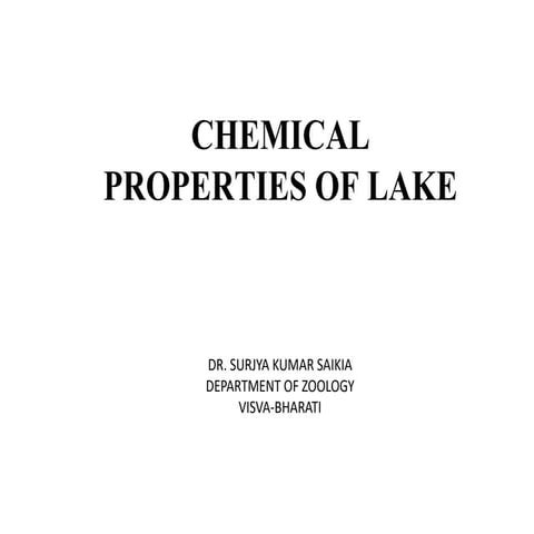 Lake ecosystem: Chemical factors 